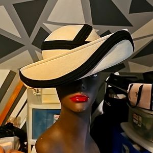 Jack McConnell Boutique Designer Hat, Gray & Black w/Velvet Trim & Design